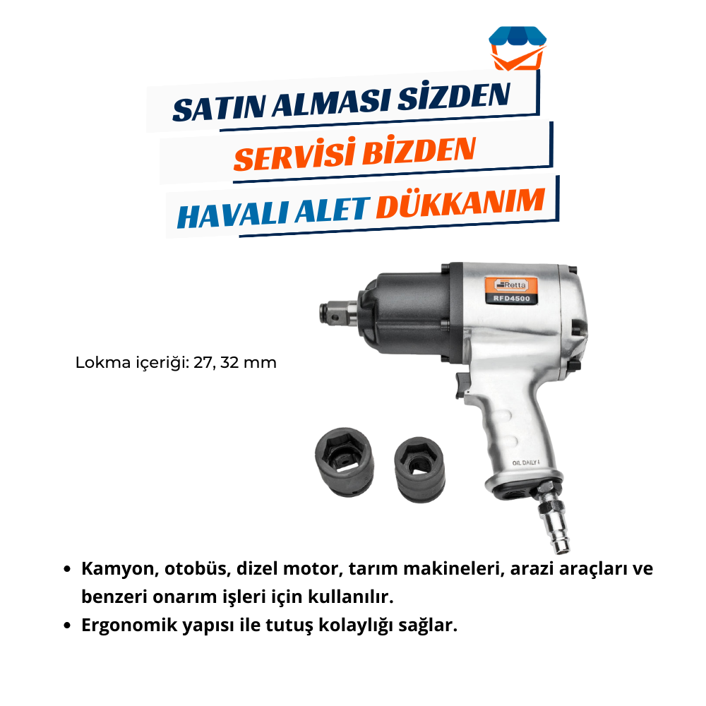 RETTA RFD4600 Havalı Somun Sökme 3/4