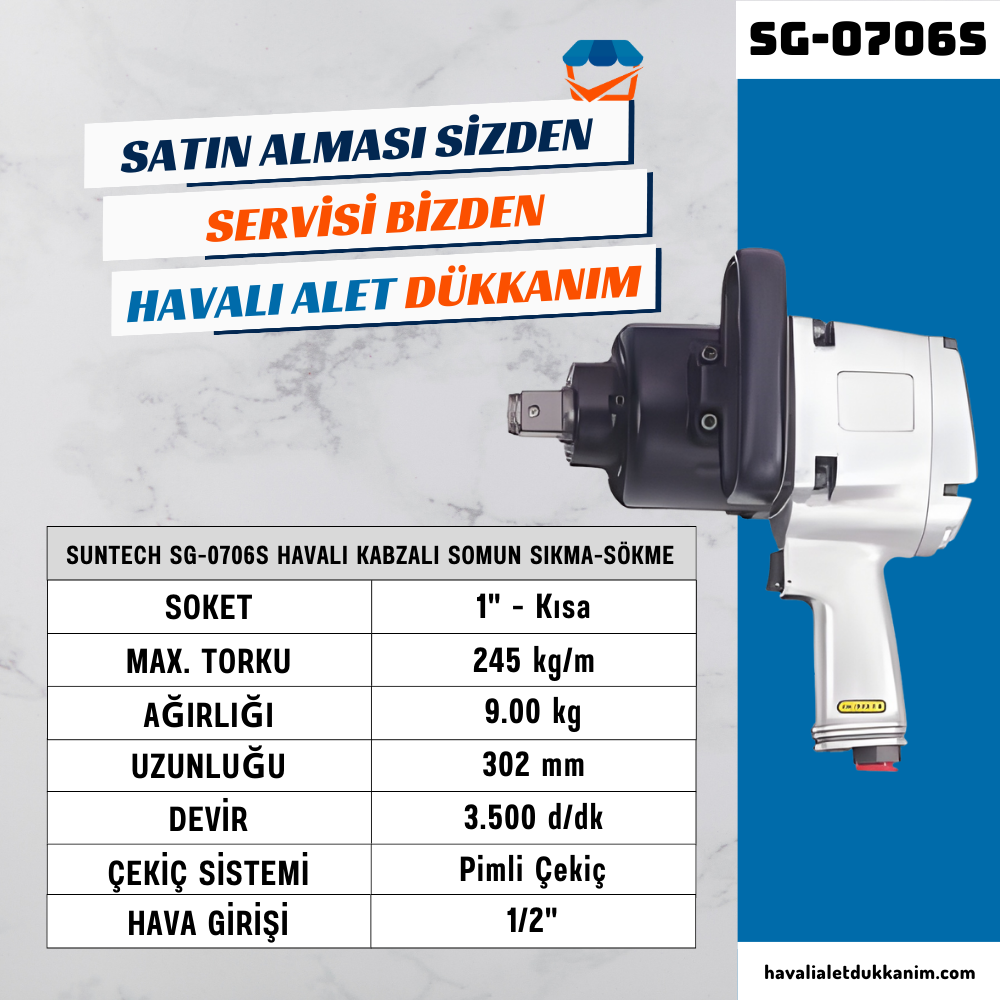 SUNTECH SG-0706S Havalı Kabzalı Somun Sıkma-Sökme 1