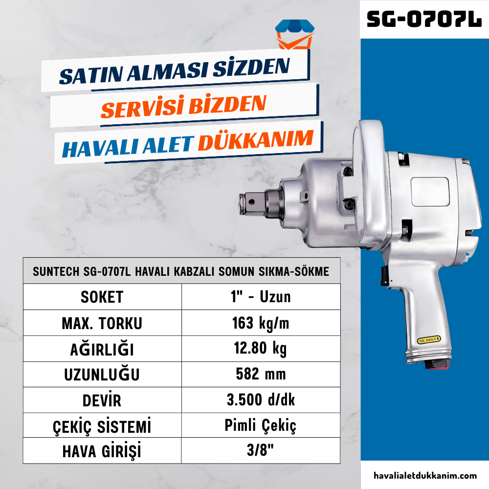SUNTECH SG-0707L Havalı Kabzalı Somun Sıkma-Sökme 1