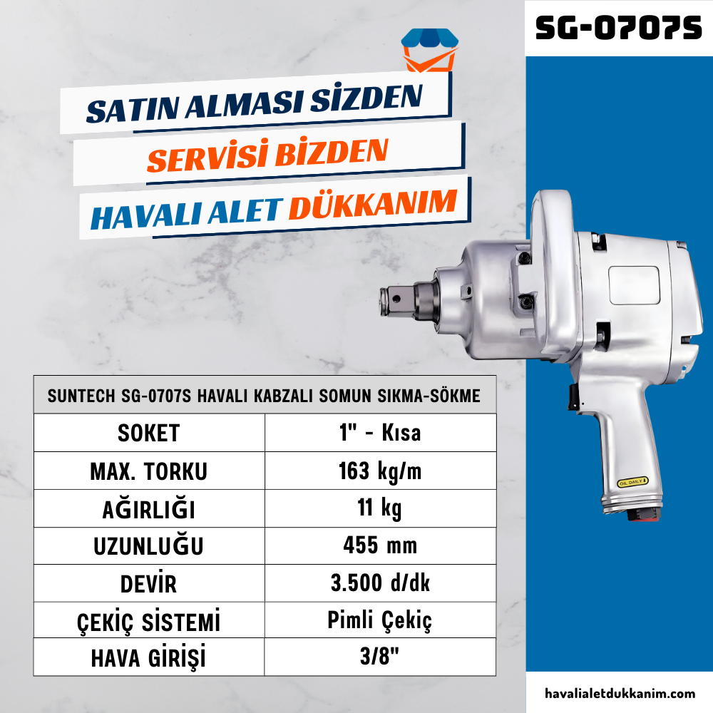 SUNTECH SG-0707S Havalı Kabzalı Somun Sıkma-Sökme 1