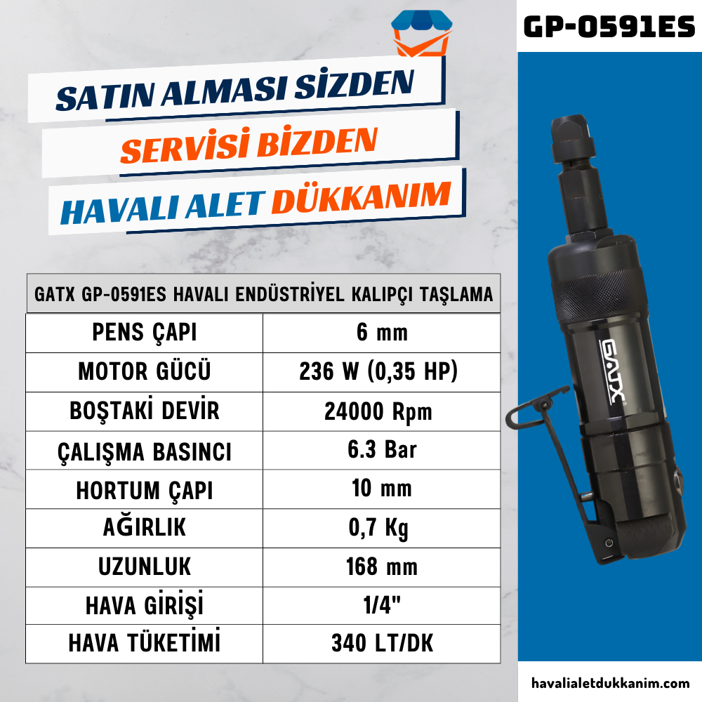GATX GP-0591ES Havalı Endüstriyel Kalıpçı Taşlama