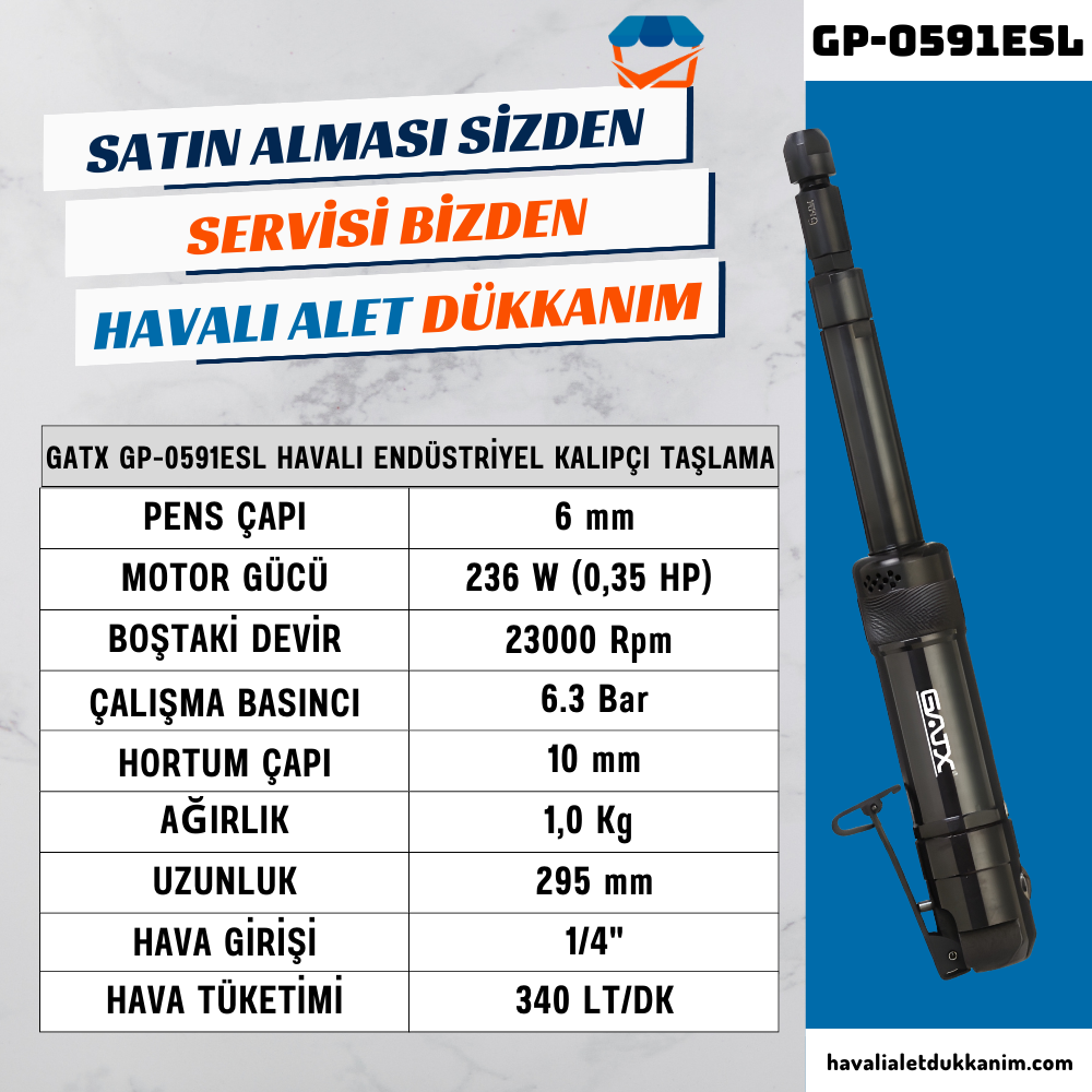 GATX GP-0591ESL Havalı Endüstriyel Kalıpçı Taşlama