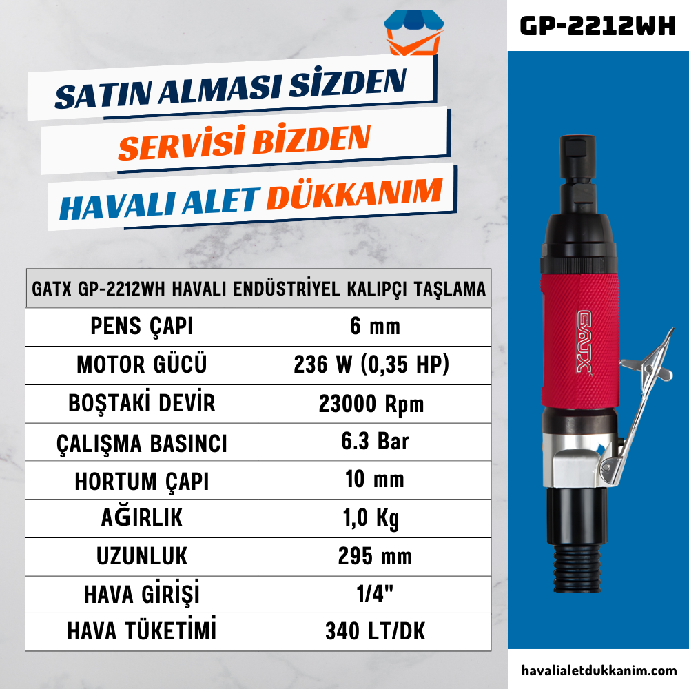 GATX GP-2212WH Havalı Endüstriyel Kalıpçı Taşlama
