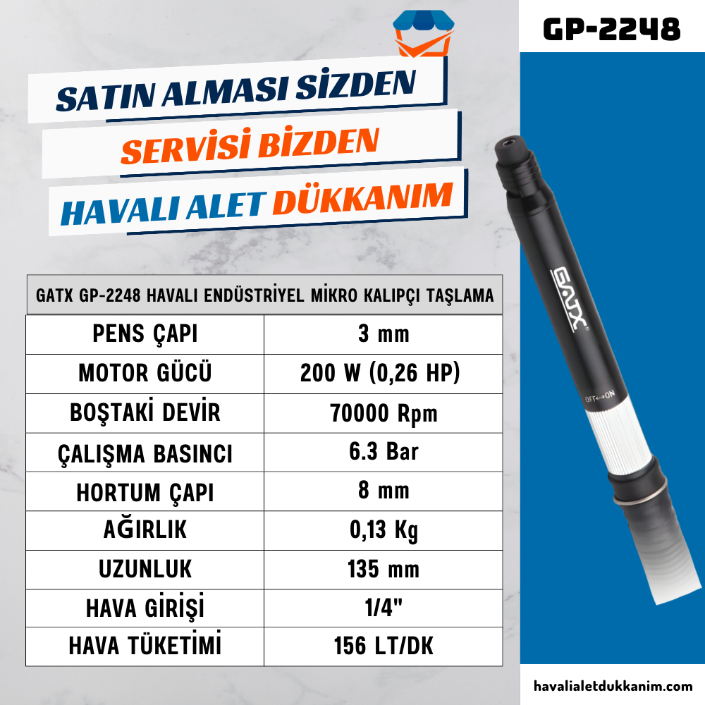 GATX GP-2248 Havalı Endüstriyel Mikro Kalıpçı Taşlama
