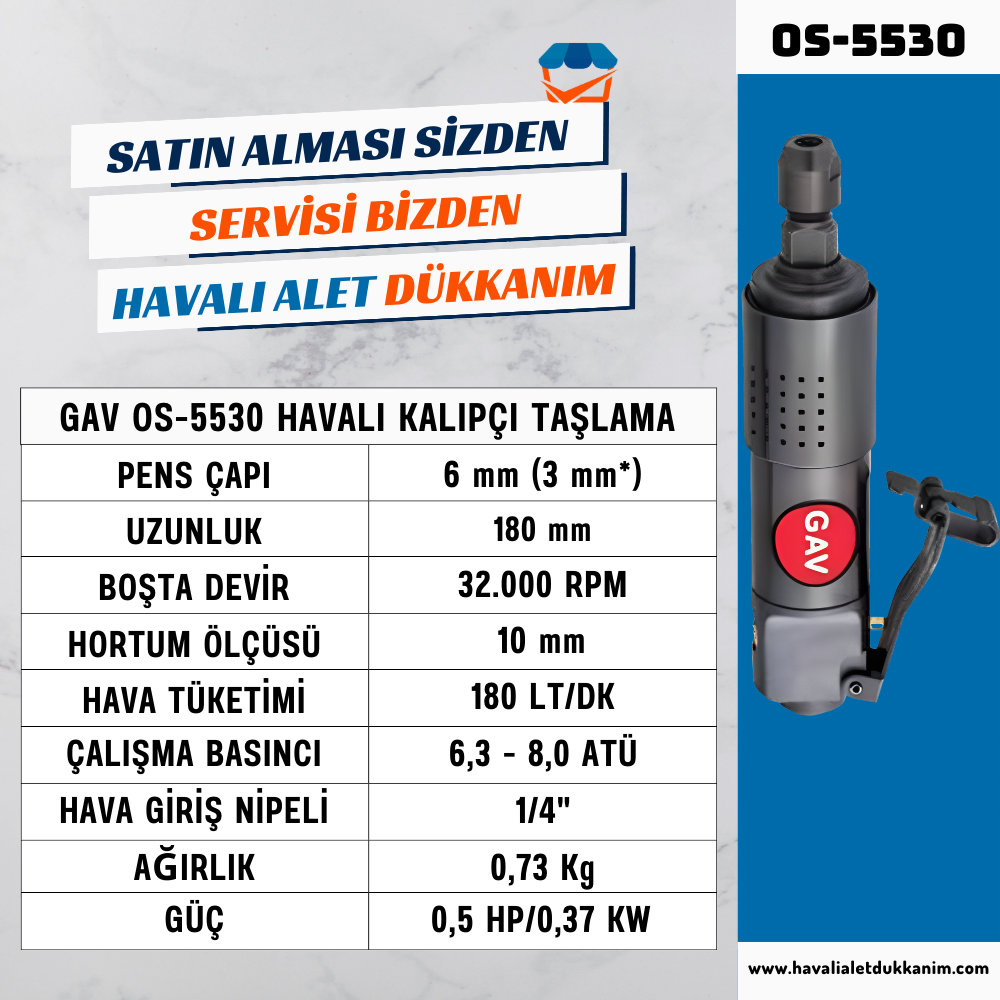 GAV OS-5530 Havalı Kalıpçı Taşlama