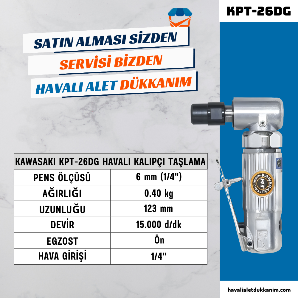 KAWASAKI KPT-26DG Havalı Kalıpçı Taşlama 90°