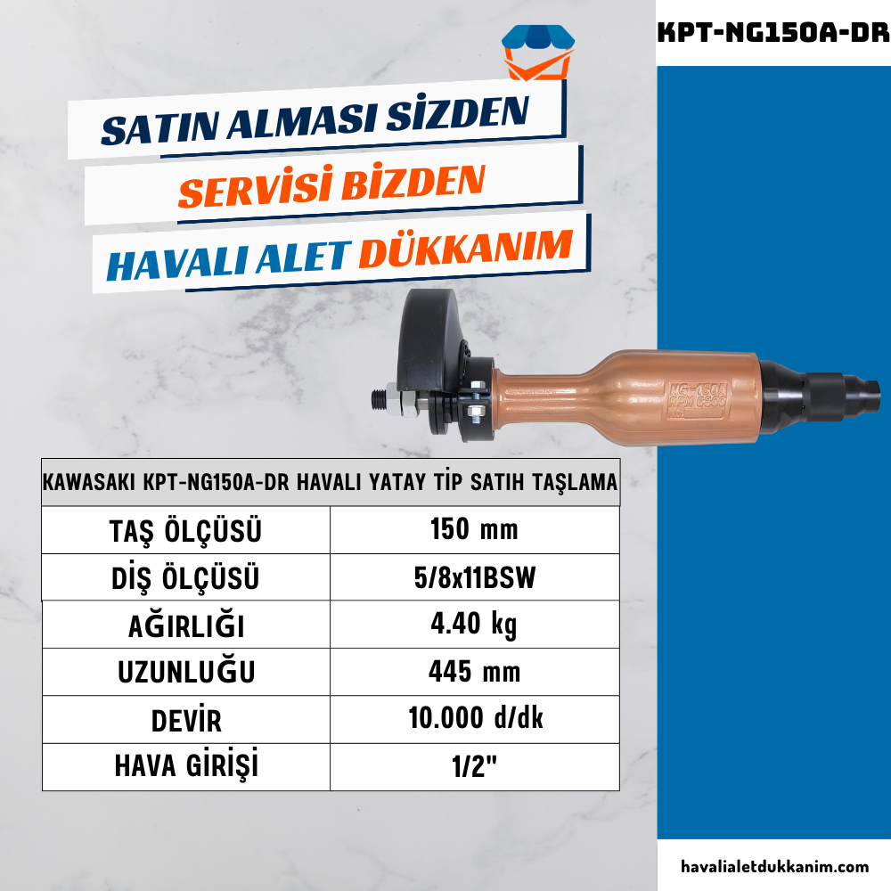 KAWASAKI KPT-NG150A-DR Havalı Yatay Tip Satıh Taşlama 150 mm