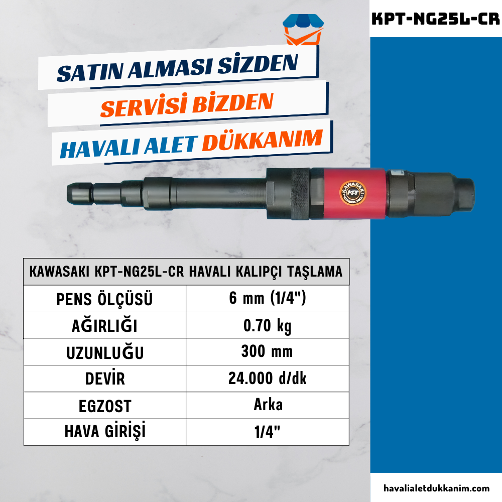 KAWASAKI KPT-NG25L-CR Havalı Ağır Hizmet Kalıpçı Taşlama