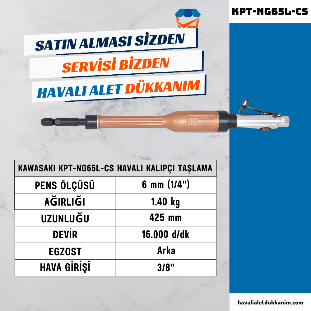 KAWASAKI KPT-NG65L-CS Havalı Ağır Hizmet Kalıpçı Taşlama