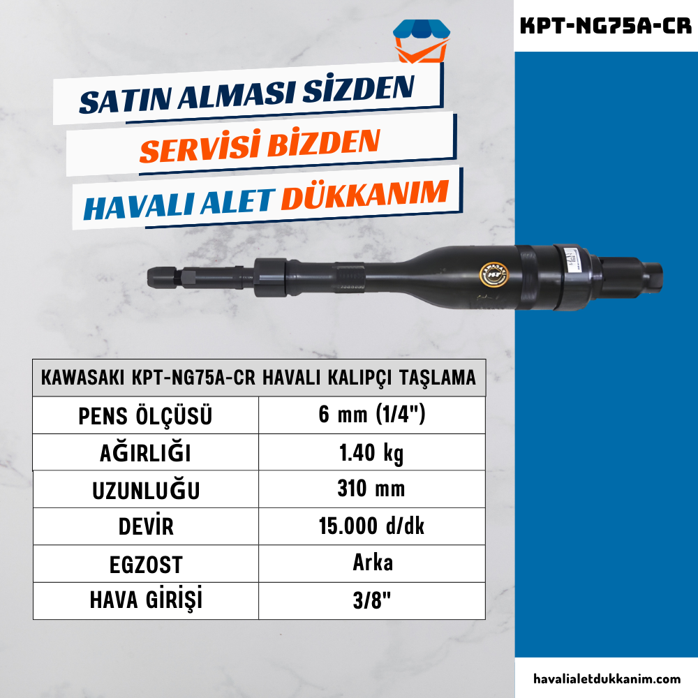 KAWASAKI KPT-NG75A-CR Havalı Ağır Hizmet Kalıpçı Taşlama