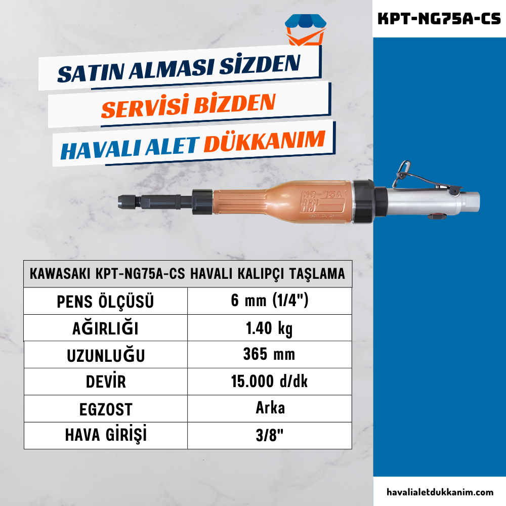 KAWASAKI KPT-NG75A-CS Havalı Ağır Hizmet Kalıpçı Taşlama