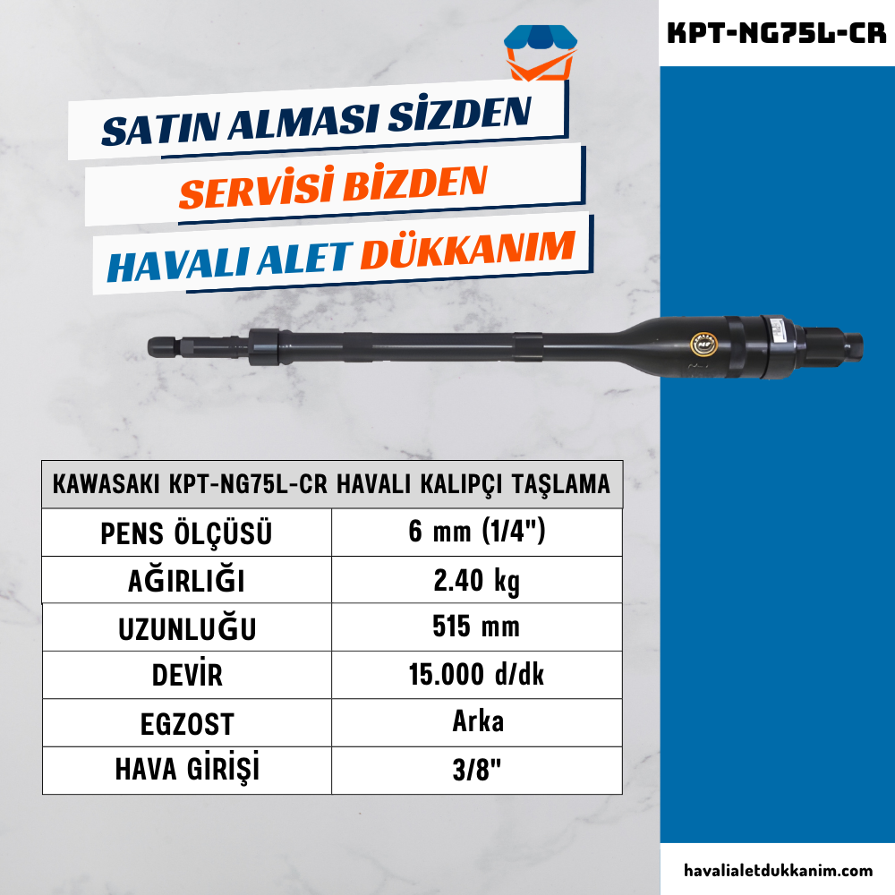 KAWASAKI KPT-NG75L-CR Havalı Ağır Hizmet Kalıpçı Taşlama