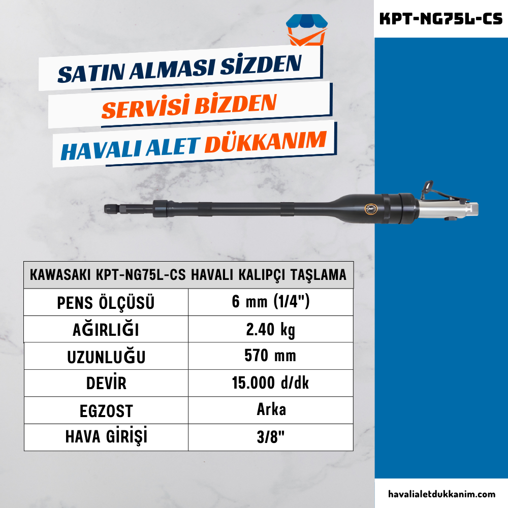 KAWASAKI KPT-NG75L-CS Havalı Ağır Hizmet Kalıpçı Taşlama
