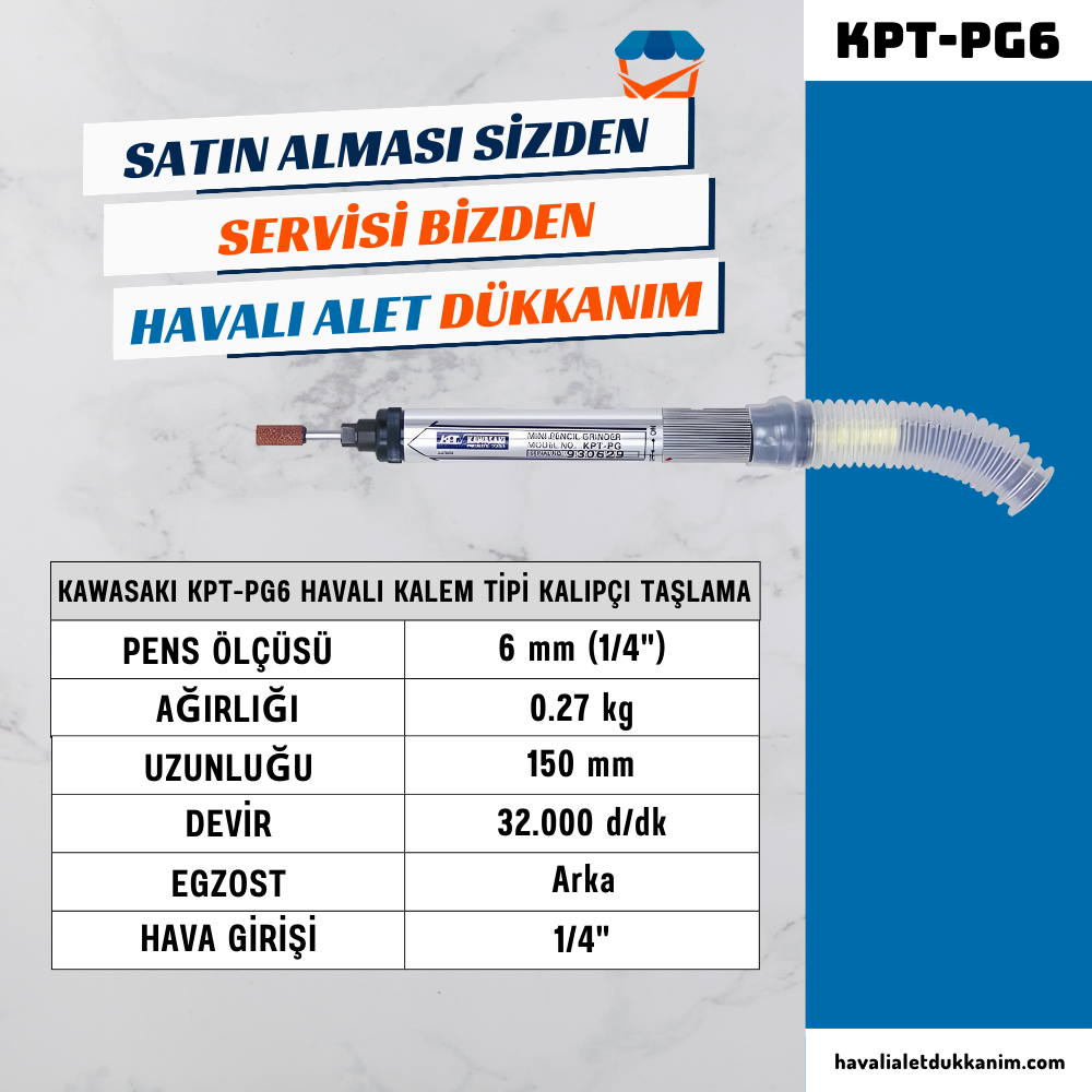 KAWASAKI KPT-PG6 Havalı Kalem Tipi Kalıpçı Taşlama