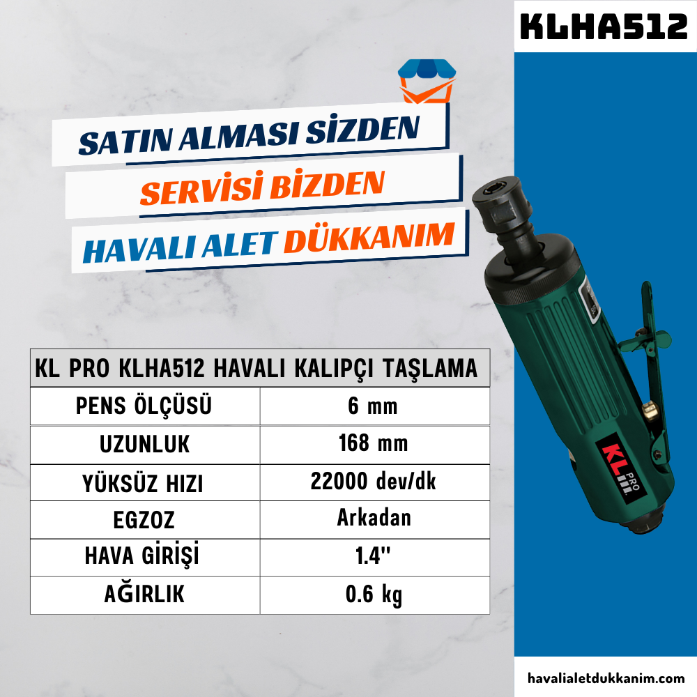 KL PRO KLHA512 Havalı Kalıpçı Taşlama