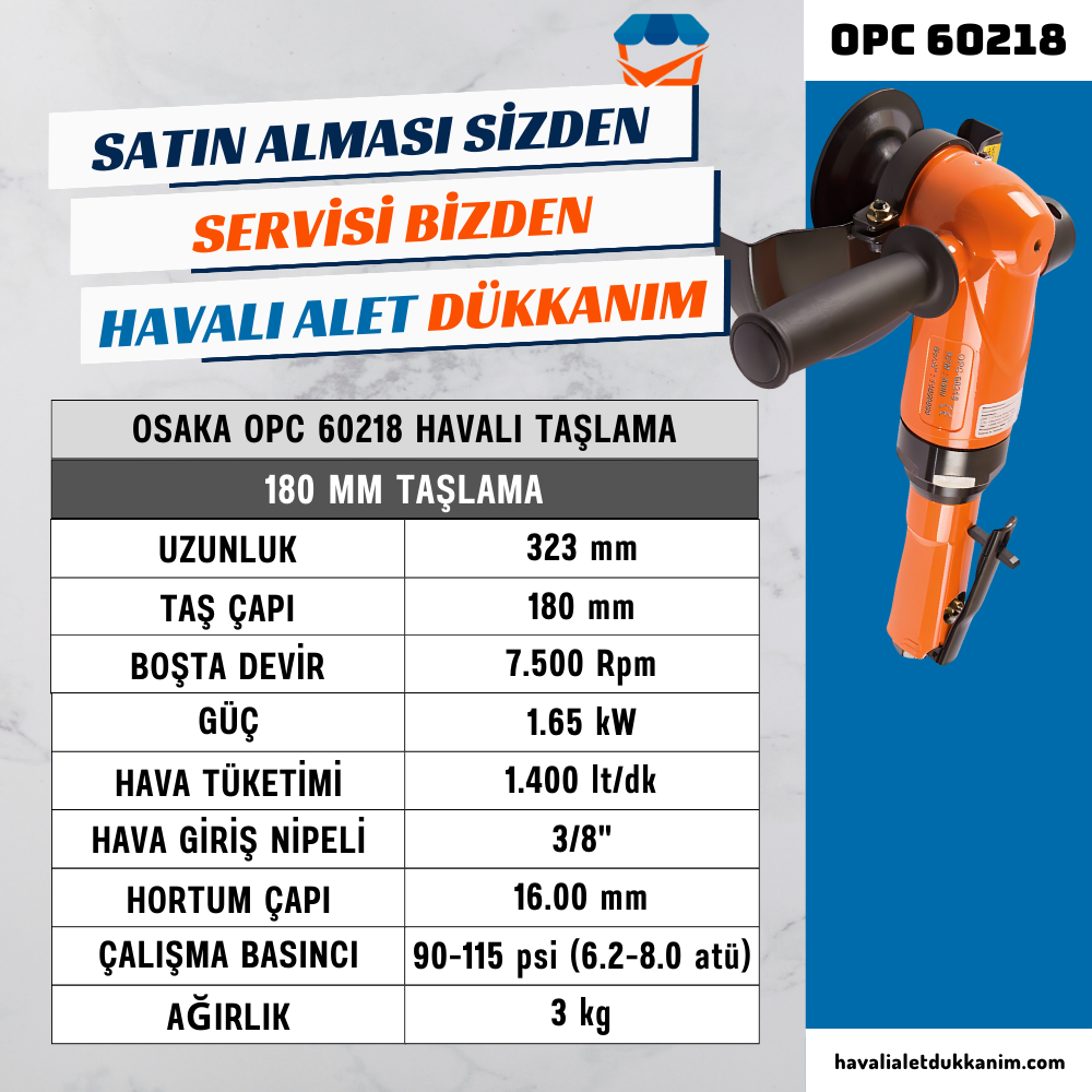 OSAKA OPC 60218 Havalı Taşlama 180 mm