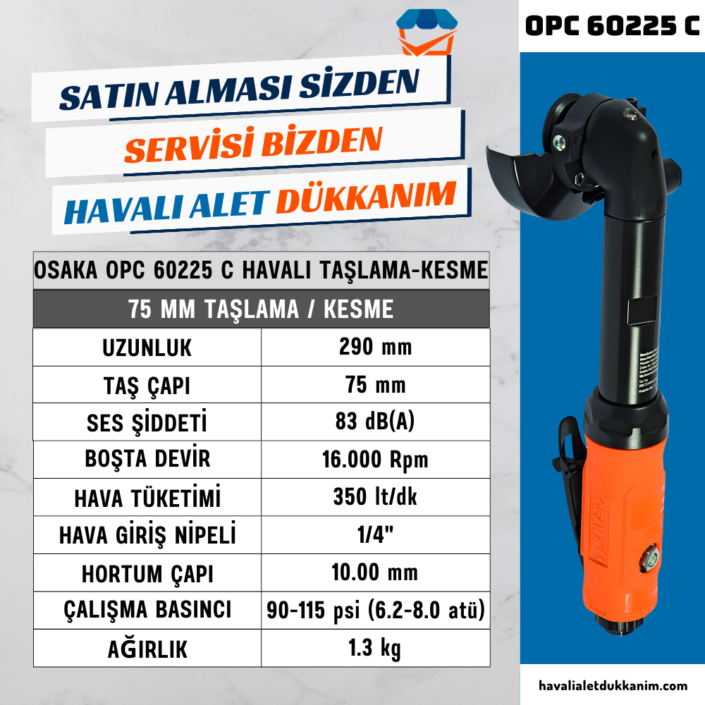 OSAKA OPC 60225 C Havalı Taşlama-Kesme 75 mm