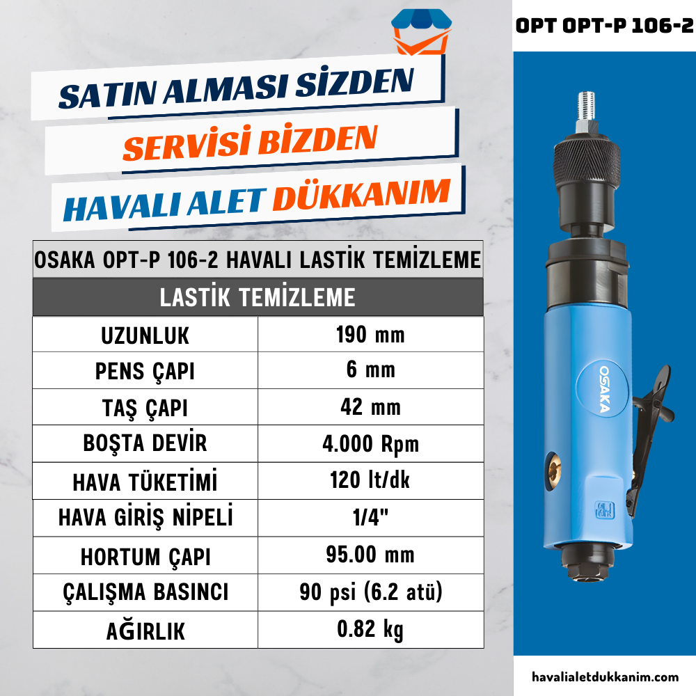 OSAKA OPT-P 106-2 Havalı Lastik Temizleme