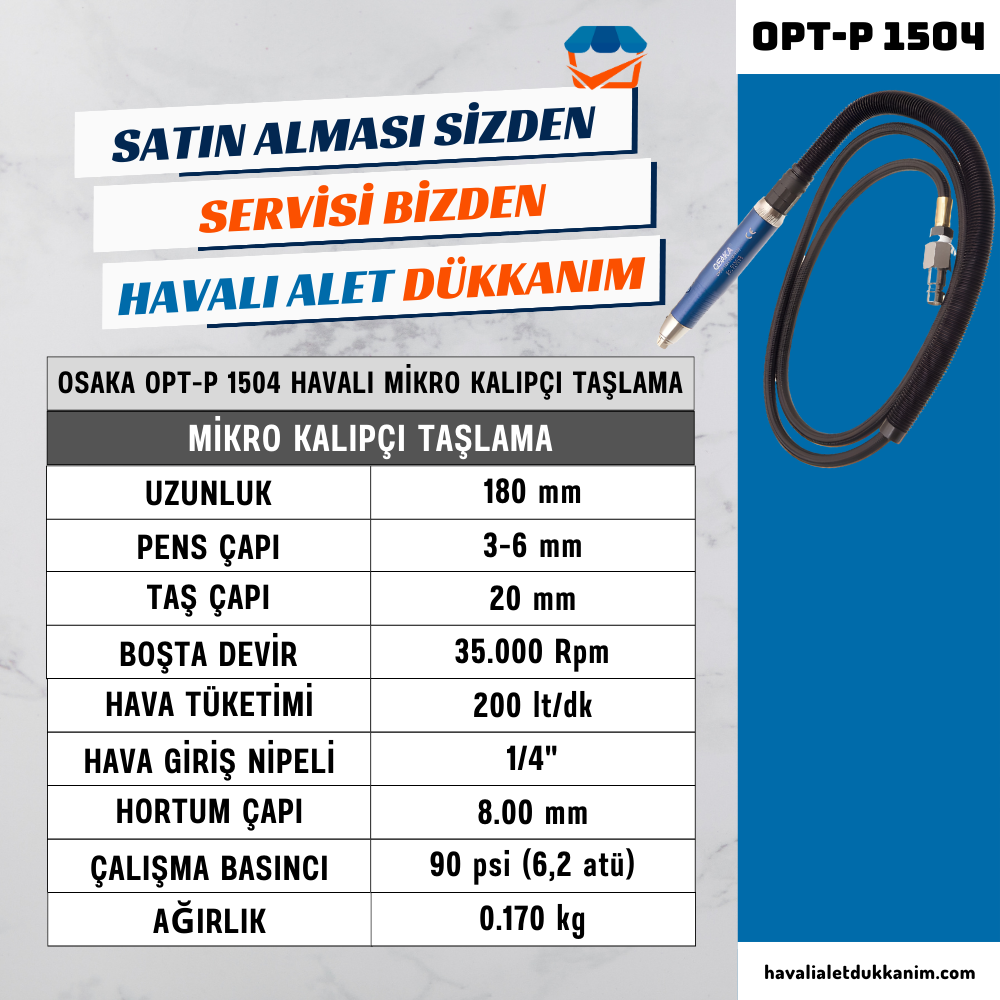 OSAKA OPT-P 1504 Havalı Mikro Kalıpçı Taşlama