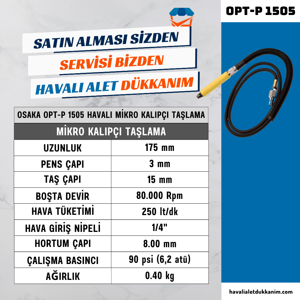 OSAKA OPT-P 1505 Havalı Mikro Kalıpçı Taşlama
