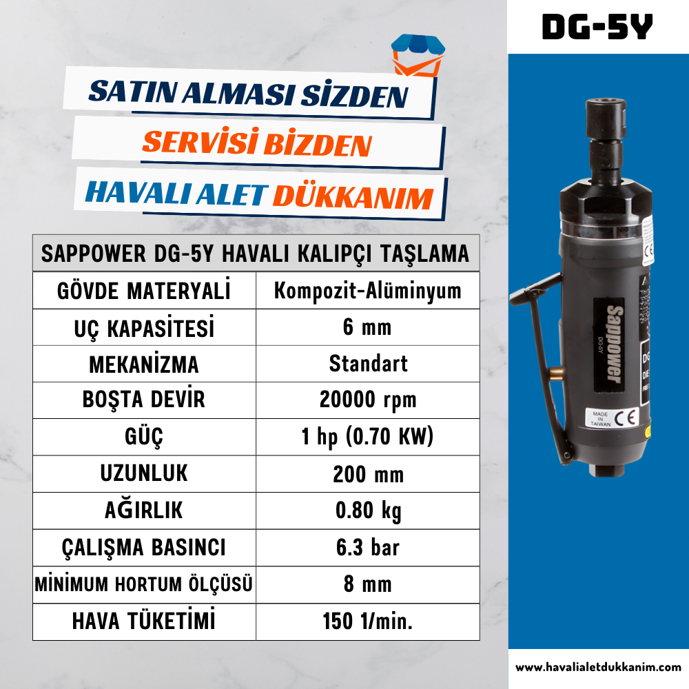 SAPPOWER DG-5Y Havalı Kalıpçı Taşlama