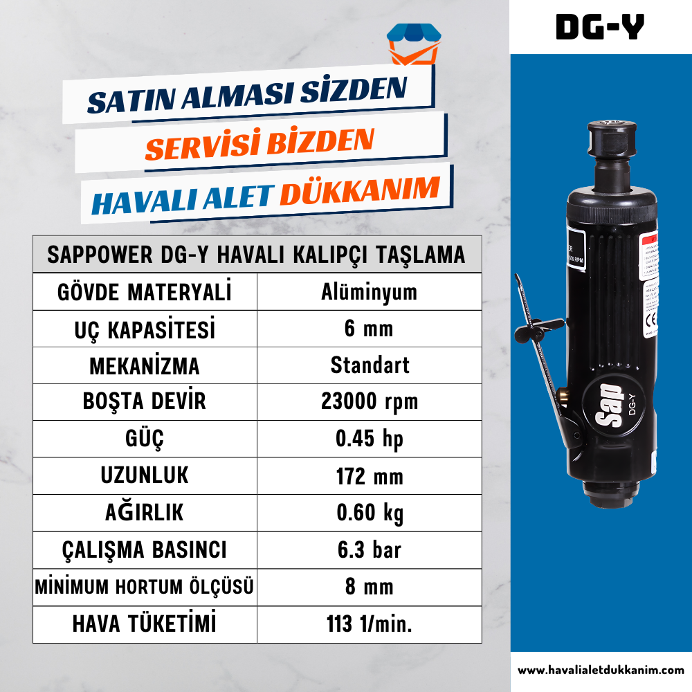SAPPOWER DG-Y Havalı Kalıpçı Taşlama