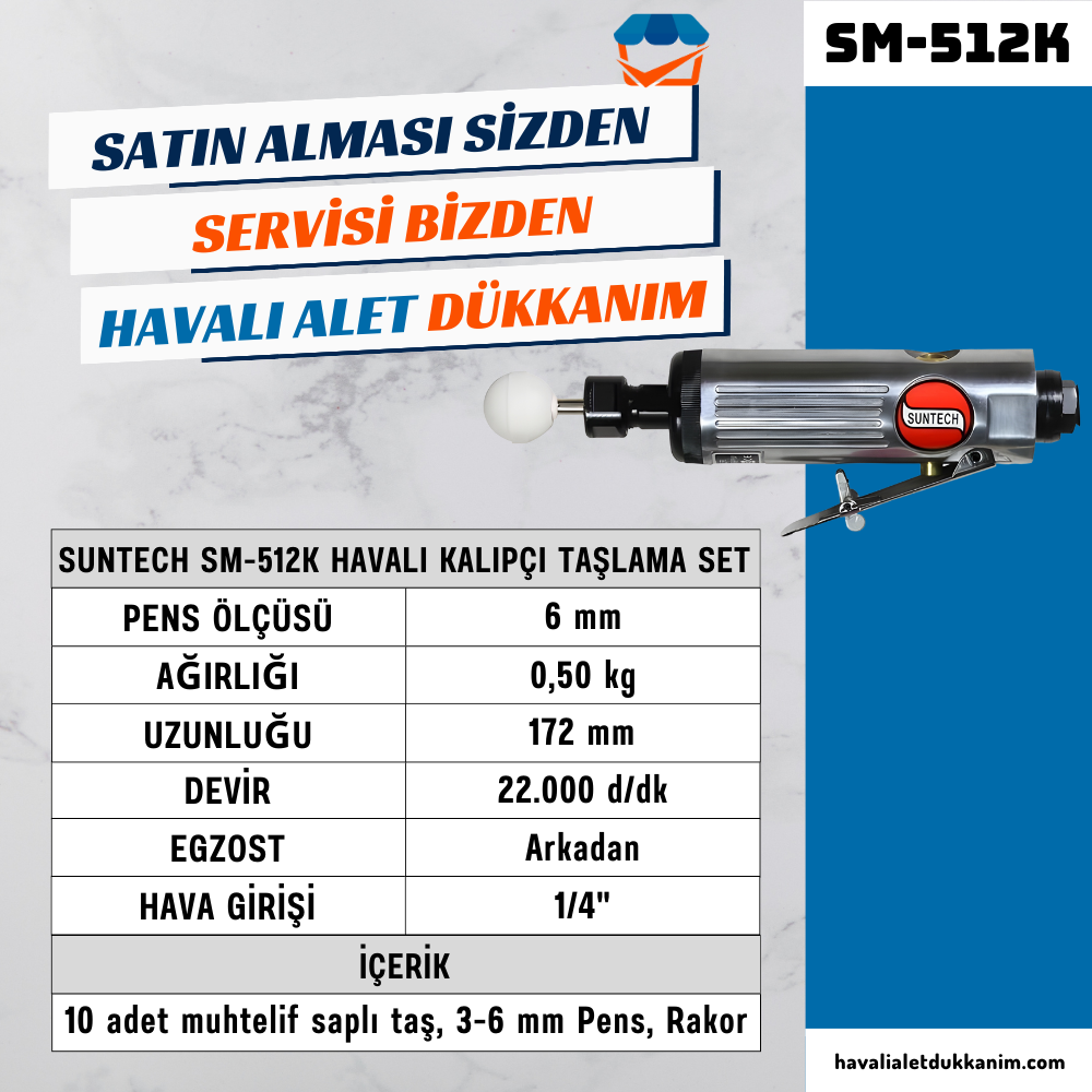 SUNTECH SM-512K Havalı Kalıpçı Taşlama Set