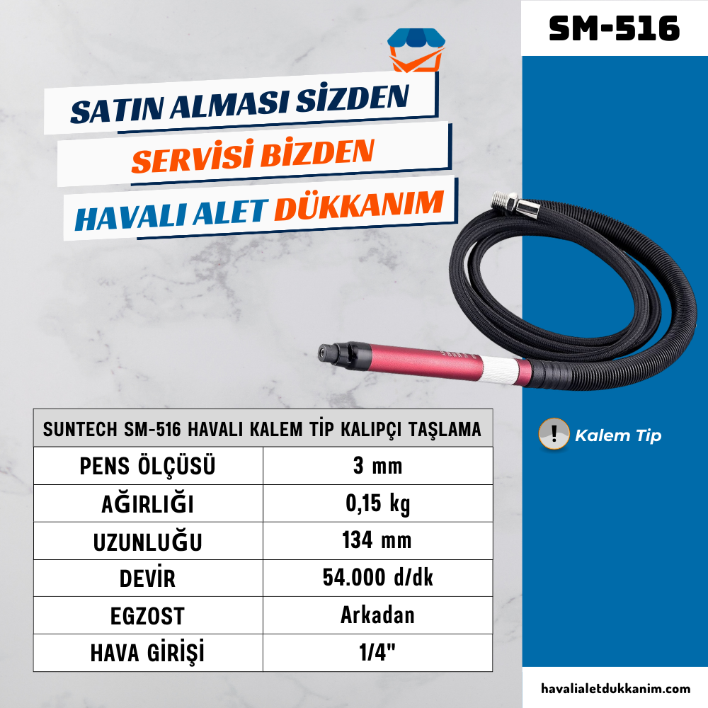 SUNTECH SM-516 Havalı Kalem Tip Kalıpçı Taşlama