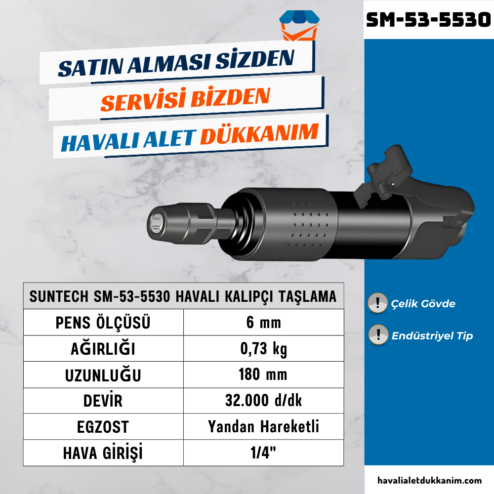 SUNTECH SM-53-5530 Havalı Kalıpçı Taşlama
