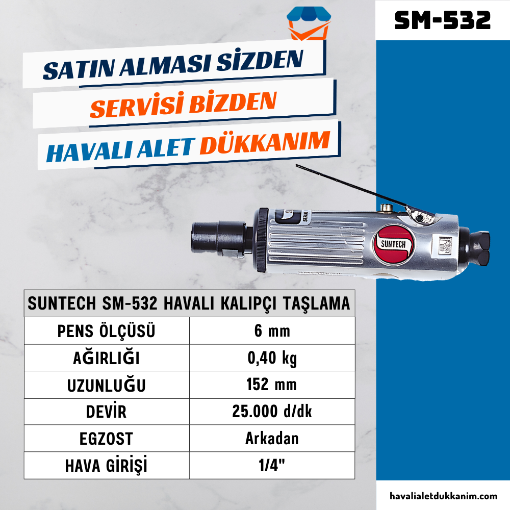 SUNTECH SM-532 Havalı Kalıpçı Taşlama