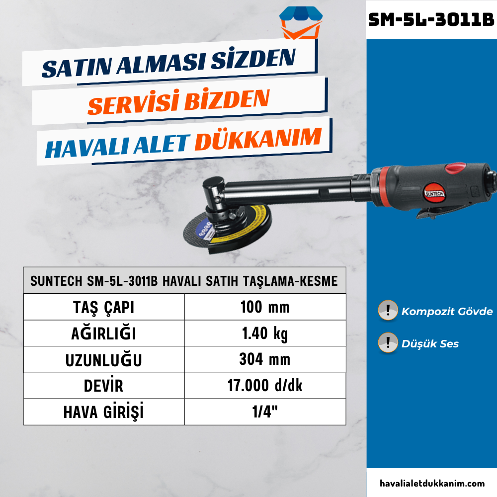 SUNTECH SM-5L-3011B Havalı Uzun Tip Satış Taşlama ve Kesme 100 mm