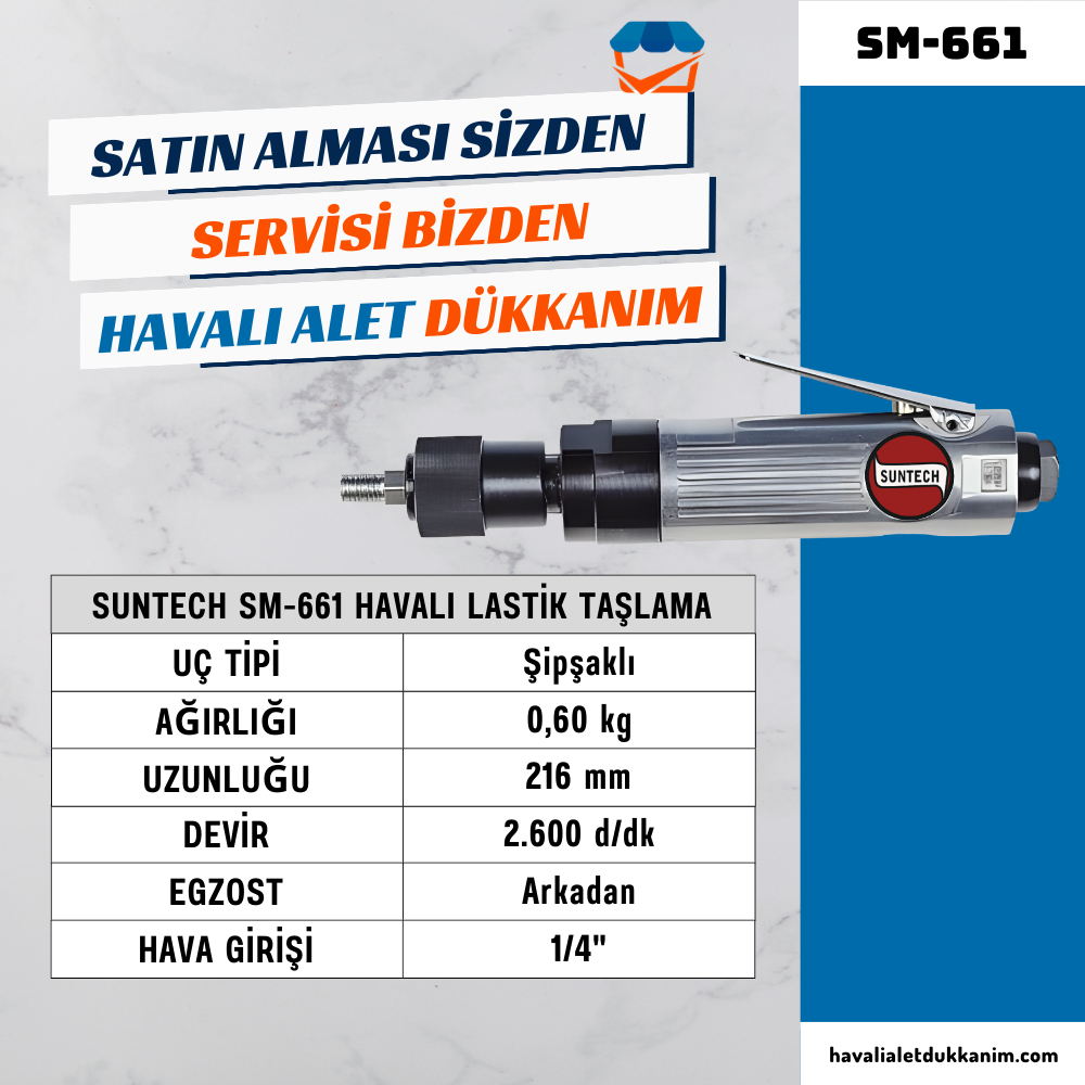 SUNTECH SM-661 Havalı Lastik Taşlama