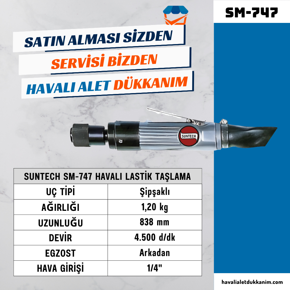 SUNTECH SM-747 Havalı Lastik Taşlama