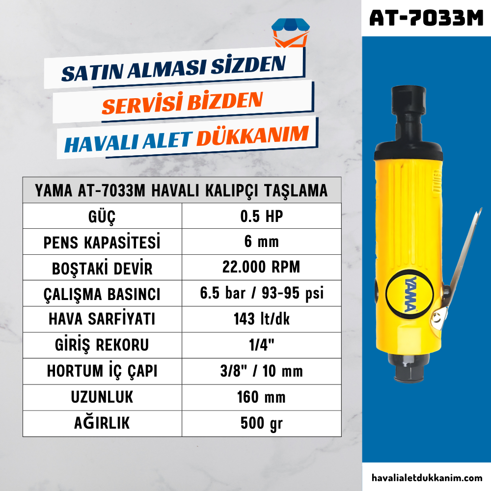 YAMA AT-7033M Havalı Kalıpçı Taşlama 6mm