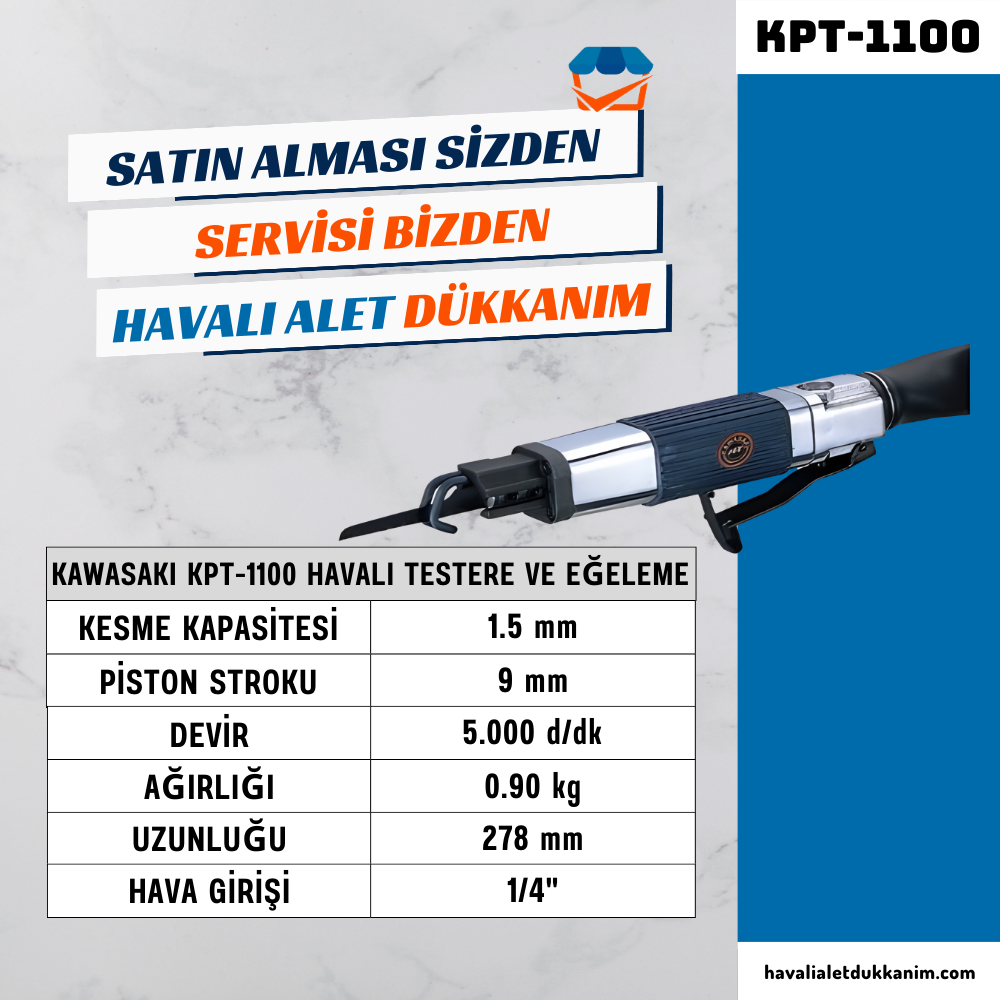 KAWASAKI KPT-1100 Havalı Testere ve Eğeleme