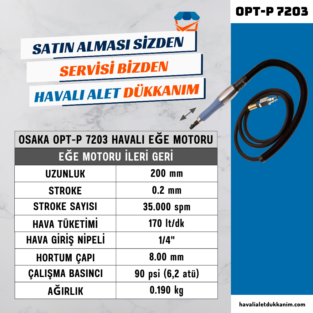 OSAKA OPT-P 7203 Havalı Eğe Motoru