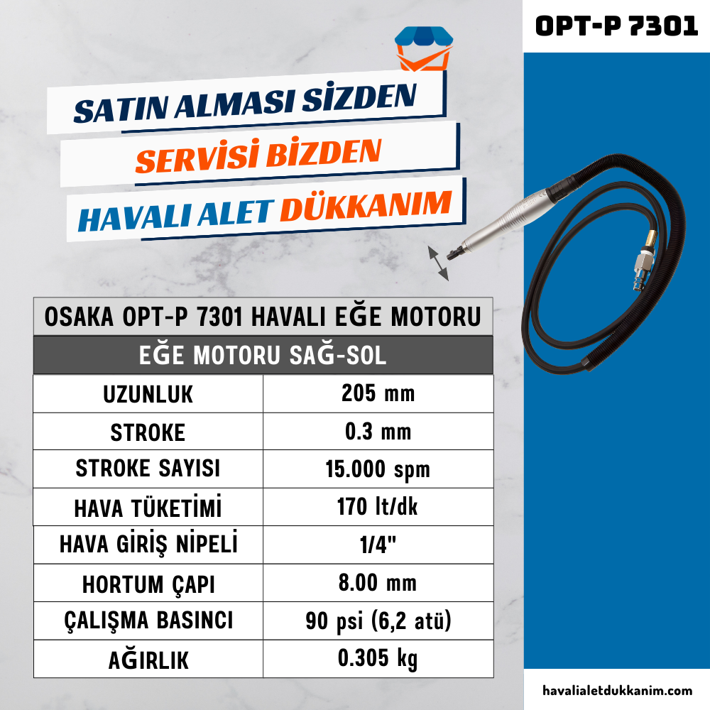 OSAKA OPT-P 7301 Havalı Eğe Motoru
