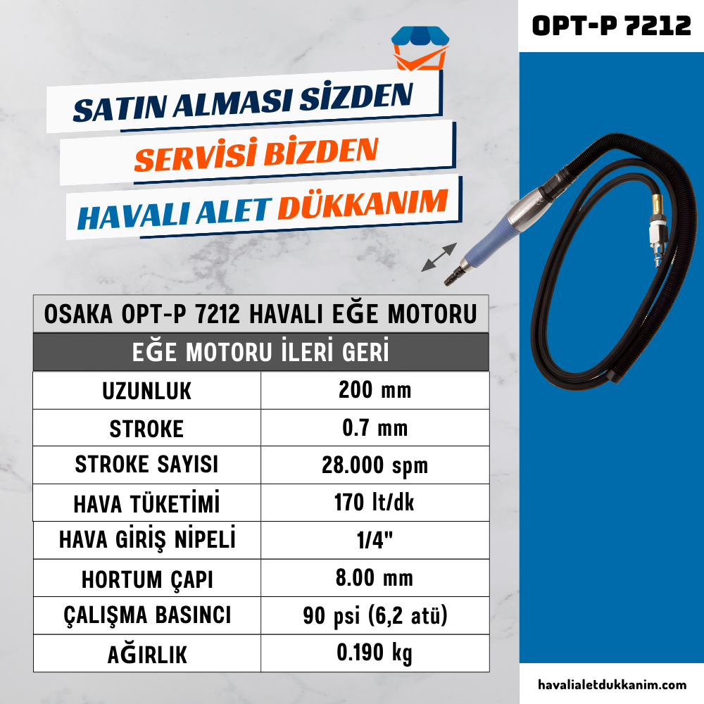 OSAKA OPT-P 7212 Havalı Eğe Motoru