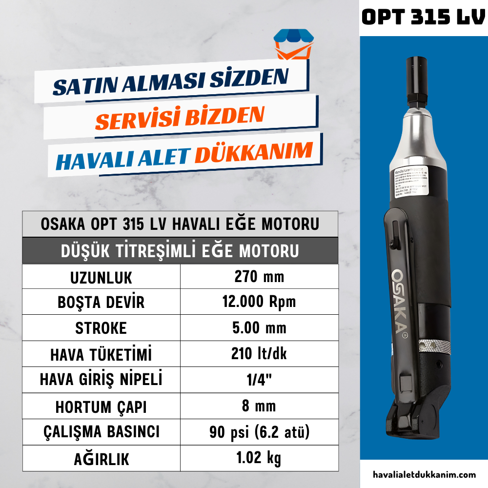OSAKA OPT 315 LV Havalı Eğe Motoru