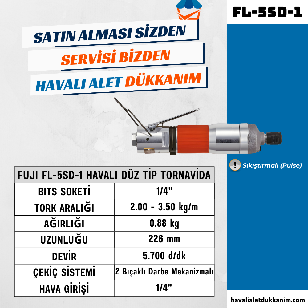 FUJI FL-5SD-1 Havalı Düz Tip Tornavida