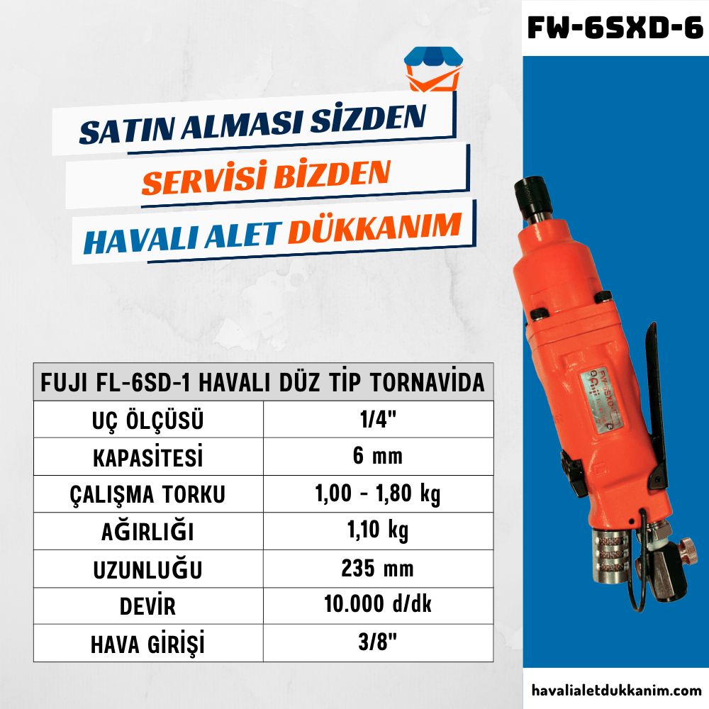 FUJI FW-6SXD-6 Havalı Düz Tip Tornavida