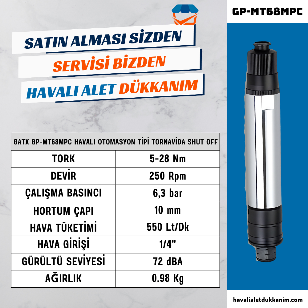 GATX GP-MT68MPC Havalı Otomasyon Tipi Tornavida Shut Off