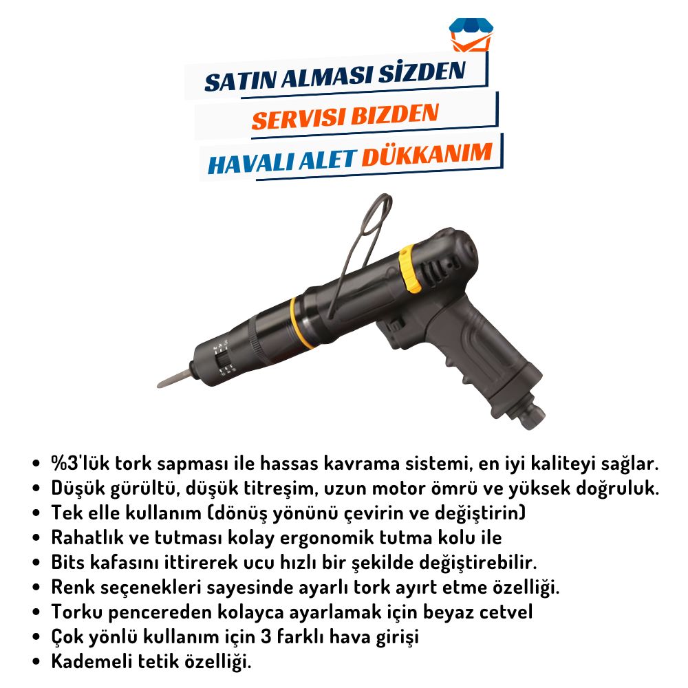 GAV OS-30PGS-25 Havalı Tornavida - Tabanca Tip (Shut Off)