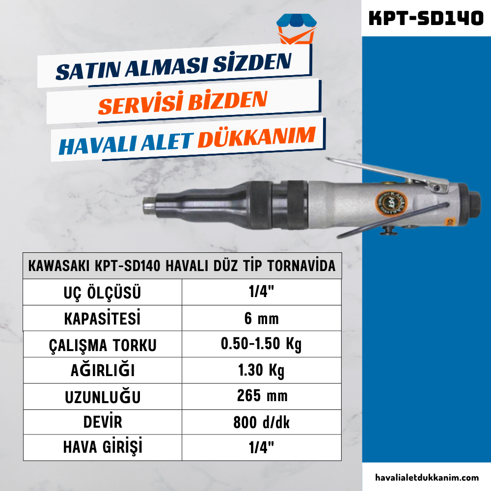 KAWASAKI KPT-SD140 Havalı Düz Tip Tornavida