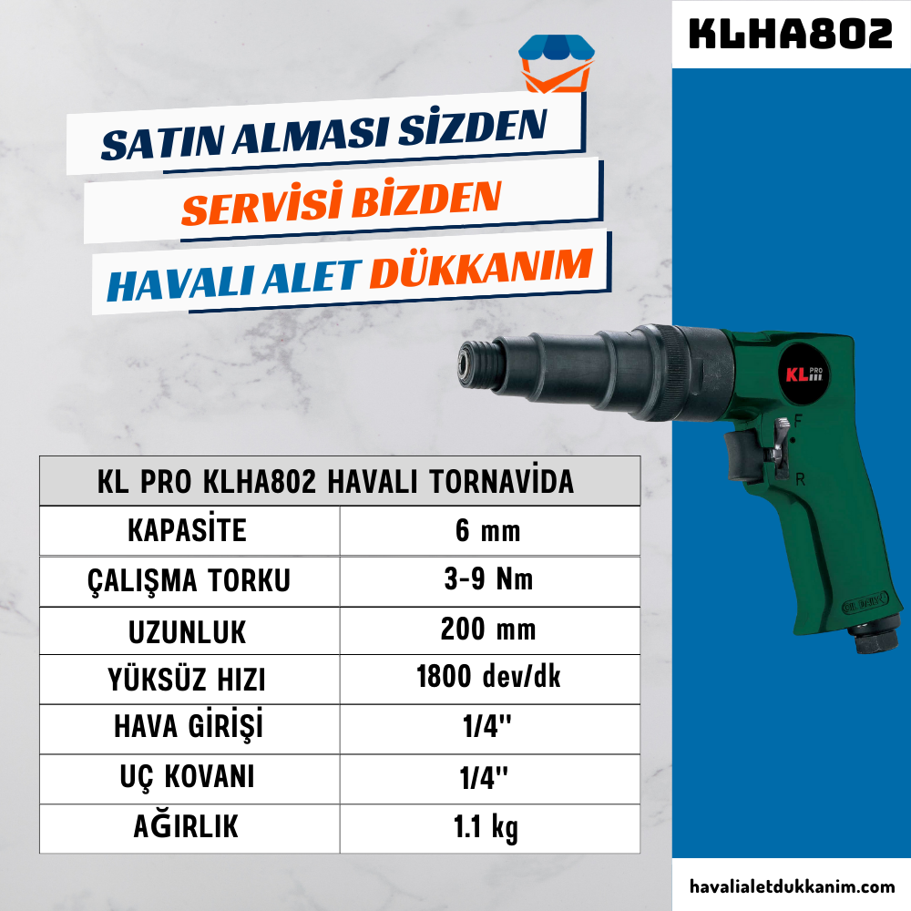KL PRO KLHA802 Havalı Tornavida