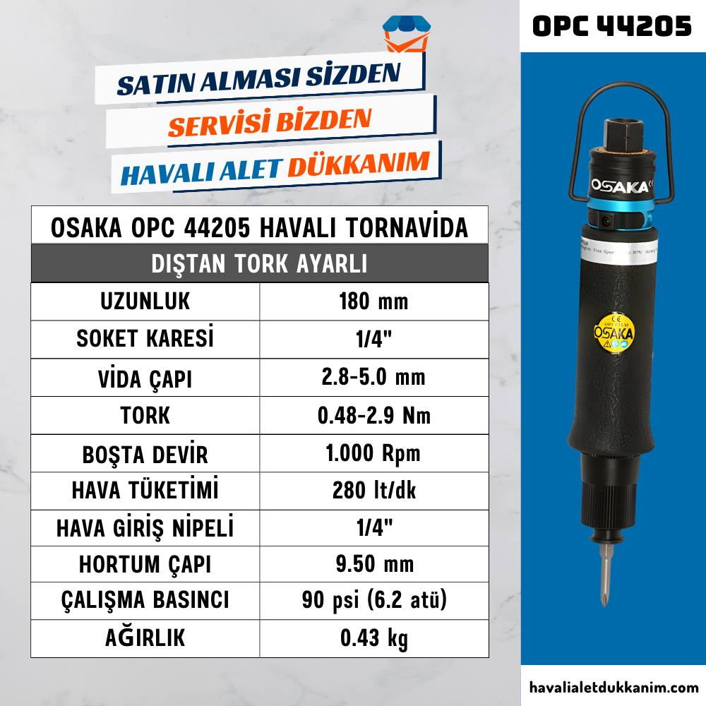 OSAKA OPC 44205 Havalı Tornavida