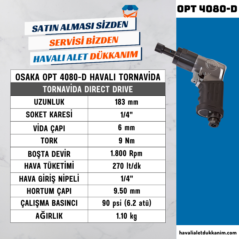 OSAKA OPT 4080-D Havalı Tornavida