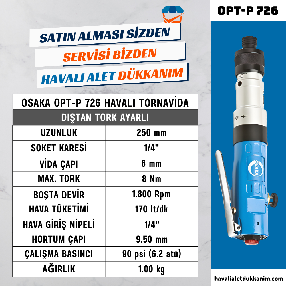 OSAKA OPT-P 726 Havalı Tornavida