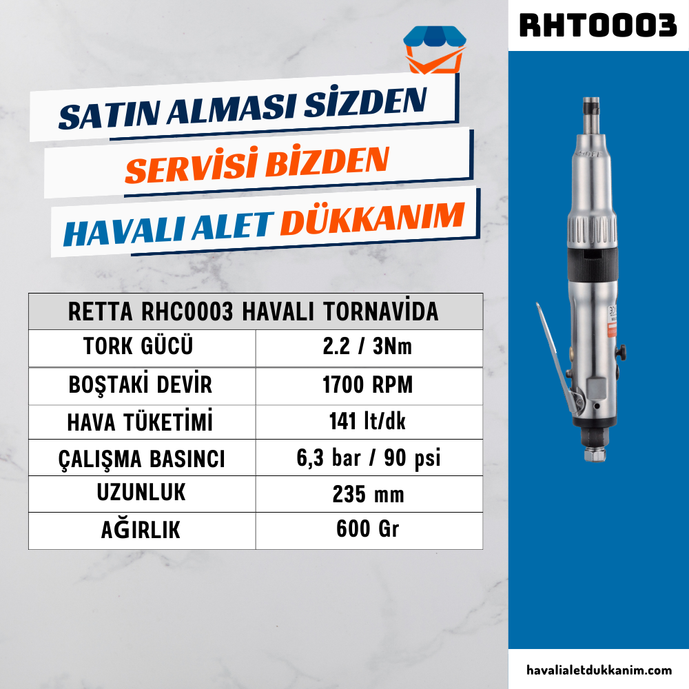 RETTA RHT0003 Havalı Tornavida