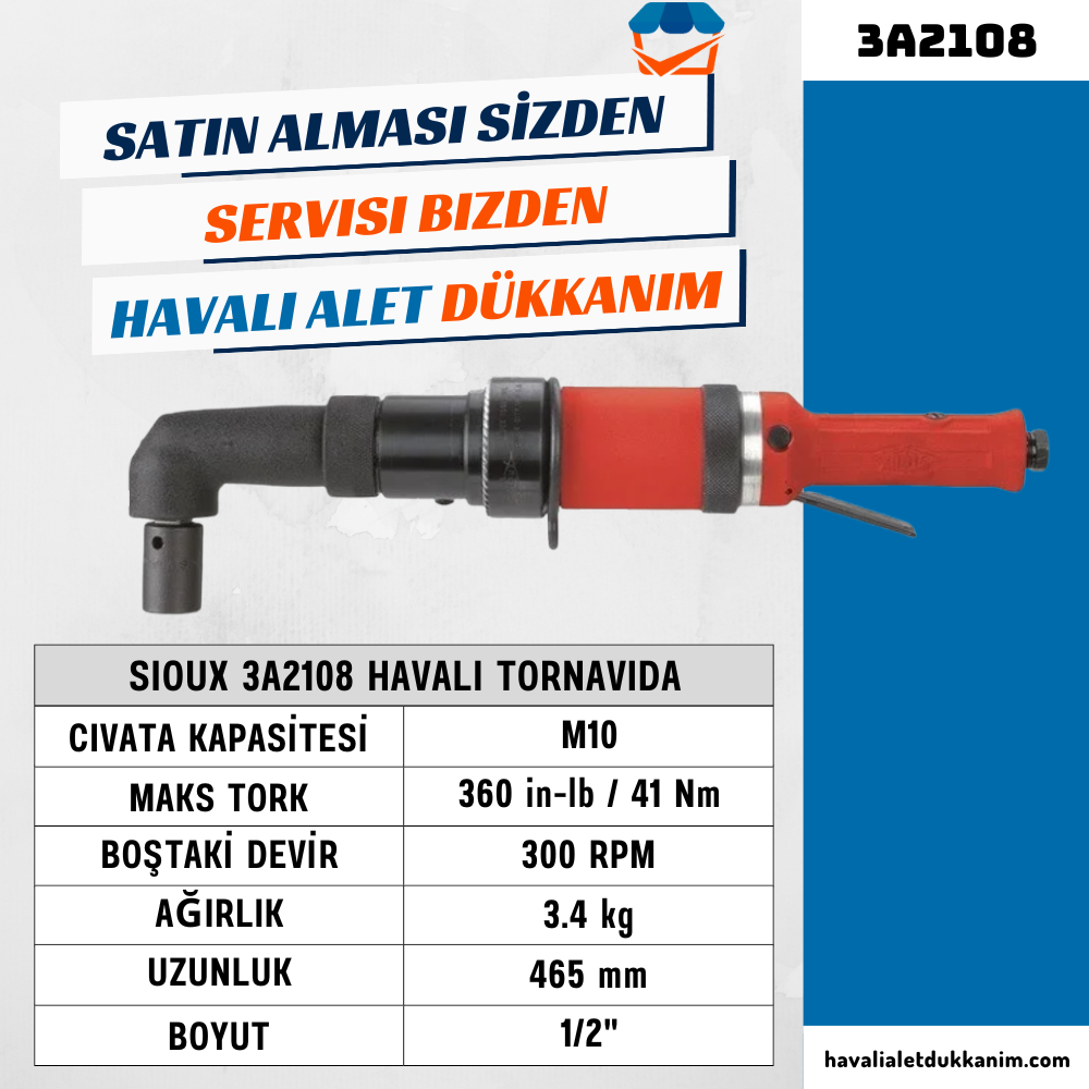 Sioux 3A2108 Havalı Tornavida Nutrunners